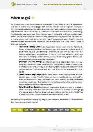 example page 1 from our offline Travel Guide for El Salvador